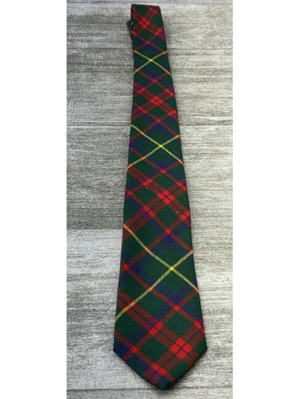 VTG Macintosh Made In Scotland Plaid 100% Wool Neck Tie 52" Inch Length